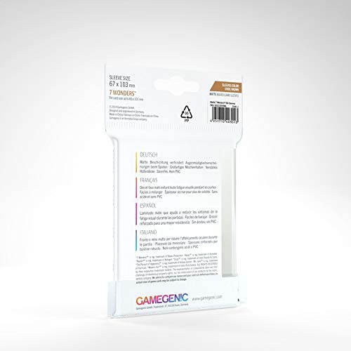 Gamegenic Matte Board Game Sleeves - 7 Wonders 80 Sleeves per pack