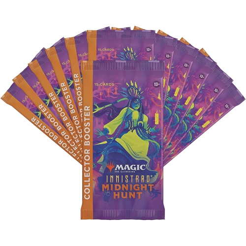 Wizards of the Coast Magic the Gathering: Innistrad: Midnight Hunt Collector Boosters Box 12 collector boosters per box, 17 cards per pack