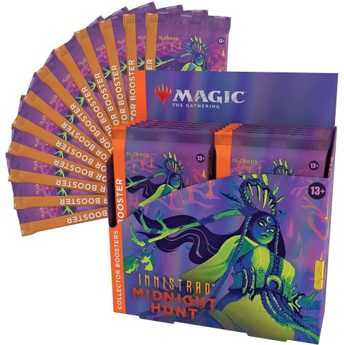 Wizards of the Coast Magic the Gathering: Innistrad: Midnight Hunt Collector Boosters Box 12 collector boosters per box, 17 cards per pack