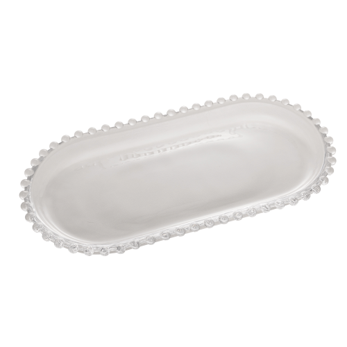WOLFF  Pearl Collection Crystal Oval Serving Platter 30X15X2Cm