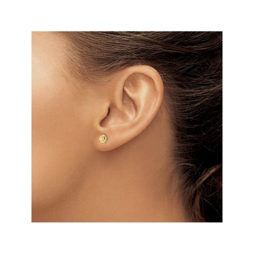 Boucles d'oreilles en rose de fleur en or jaune 14K