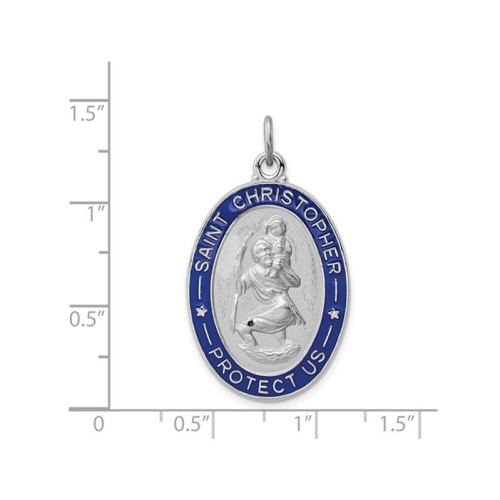 Saint Christopher Protection Medal Pendant Collier en argent sterling