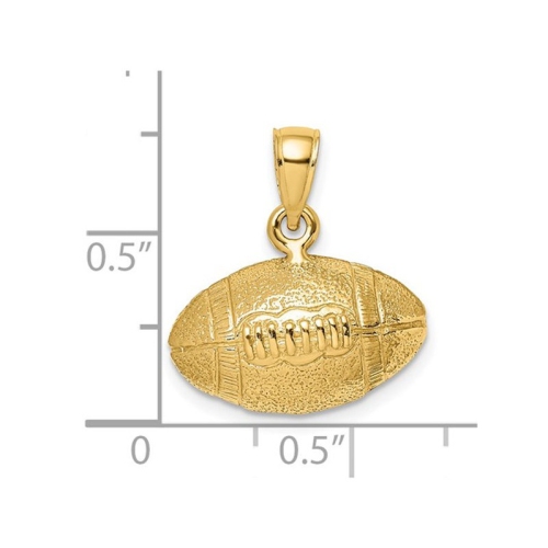 Classic Football Charm Pendant Necklace in 14K Yellow Gold