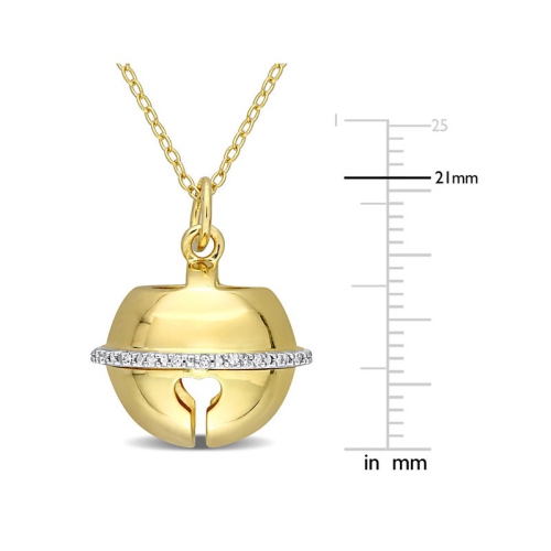 Lock Charm Pendant Necklace in Yellow Plated Sterling Silver with Chain