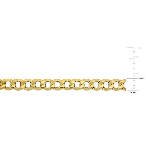 Mens 20 Inch Curb Link Chain Necklace in 10k Yellow Gold