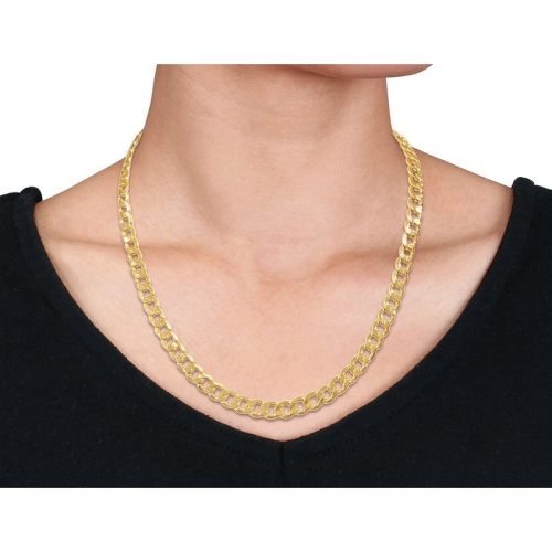Mens 20 Inch Curb Link Chain Necklace in 10k Yellow Gold