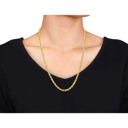 14k Yellow Gold Rope Chain Necklace