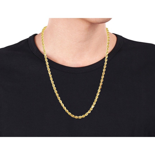 14k Yellow Gold Rope Chain Necklace