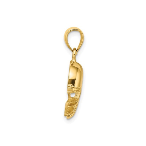 14K Yellow Gold Football Helmet Pendant with Chain