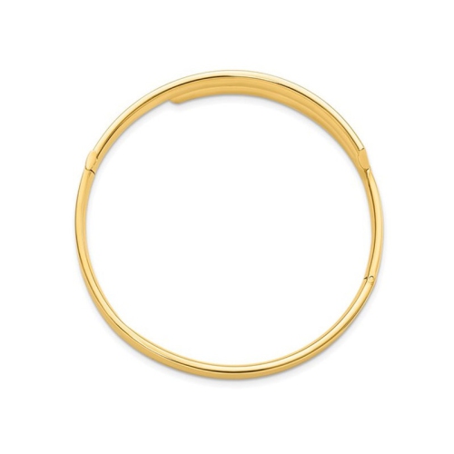 14K Yellow Gold Overlap Hinged Bangle