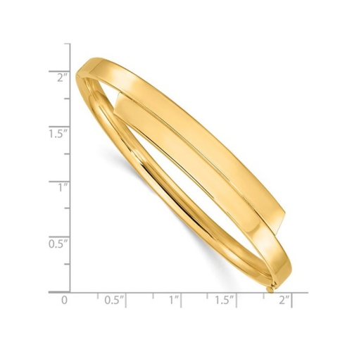 14K Yellow Gold Overlap Hinged Bangle