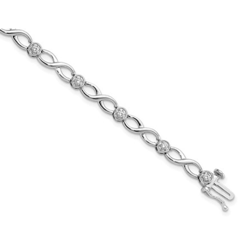 1/2 Carat Lab-Grown Diamond Infinity Bracelet in 14K White Gold