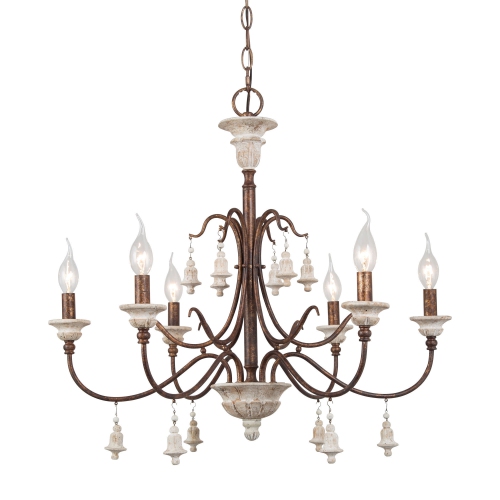 French Country 6-Light Distressed Chandelier