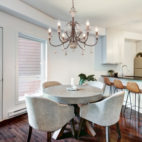 French Country 6-Light Distressed Chandelier