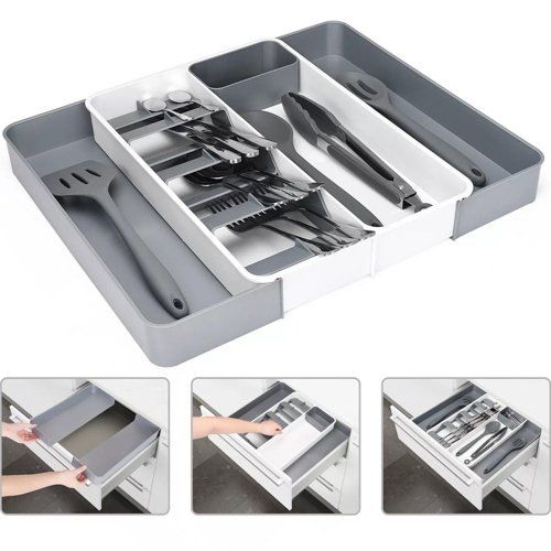 Silverware Drawer Organizer, Large Utensil Flatware Cutlery Holder Tray  Organizer for Kitchen Drawer – Lifewitstore