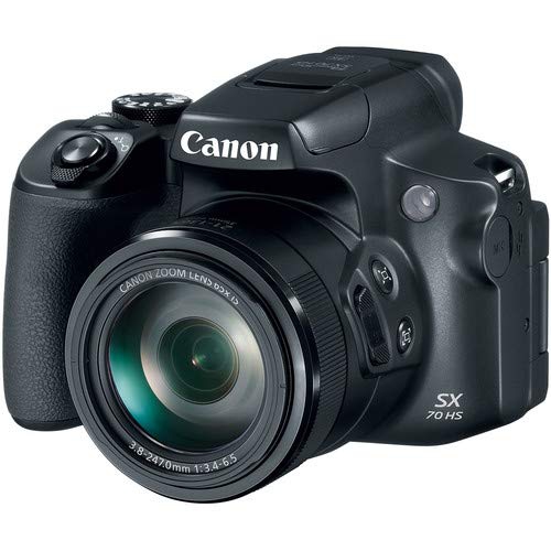 Canon PowerShot SX70 HS Digital Camera with 32GB Memory Card, Padded Case, Spider Tripod, LED Light, Extra Battery
