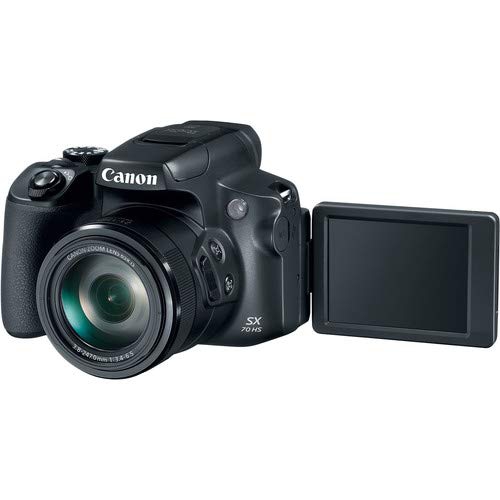 Canon PowerShot SX70 HS Digital Camera with 32GB Memory Card, Padded Case, Spider Tripod, LED Light, Extra Battery