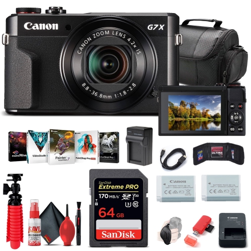 Canon PowerShot G7 X Mark II Digital Camera + 64GB Card + Graphic Bundle