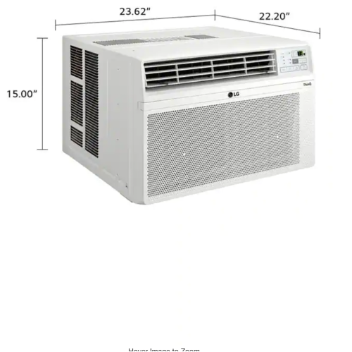 LG 12,000 BTU Window Smart Air Conditioner Cools 550 Sq. Ft. (22' x 25' Room Size) Ultra Quiet, Energy Star, Works w/ ThinQ, Amazon Alexa, Hey Google and Remote, 115V (LW1222ERSM)