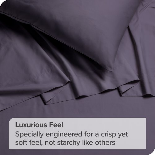 Bare Home 100% Organic Cotton Sheet Set - Crisp Percale Weave - Lightweight & Breathable