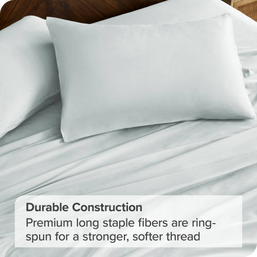 Bare Home 100% Organic Cotton Sheet Set - Crisp Percale Weave - Lightweight & Breathable