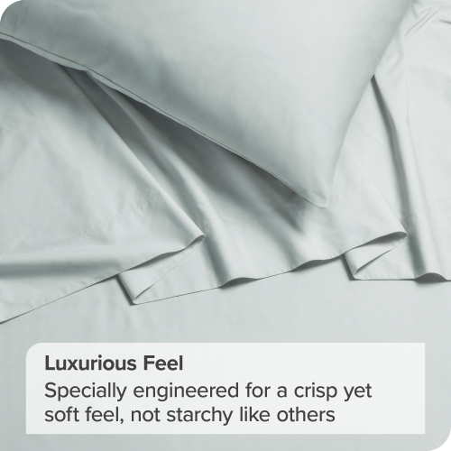 Bare Home 100% Organic Cotton Sheet Set - Crisp Percale Weave - Lightweight & Breathable