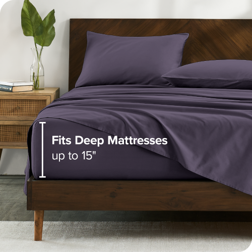 Bare Home 100% Organic Cotton Sheet Set - Crisp Percale Weave - Lightweight & Breathable