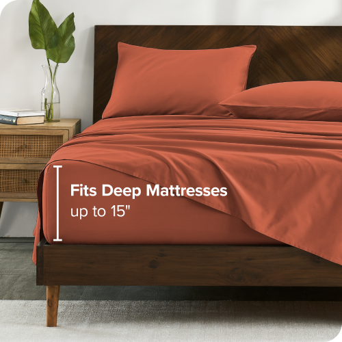 Bare Home 100% Organic Cotton Sheet Set - Crisp Percale Weave - Lightweight & Breathable