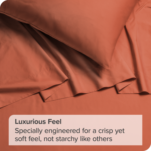 Bare Home 100% Organic Cotton Sheet Set - Crisp Percale Weave - Lightweight & Breathable