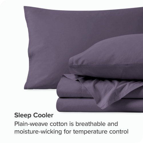 Bare Home 100% Organic Cotton Sheet Set - Crisp Percale Weave - Lightweight & Breathable