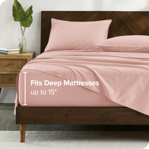 Bare Home 100% Organic Cotton Sheet Set - Crisp Percale Weave - Lightweight & Breathable