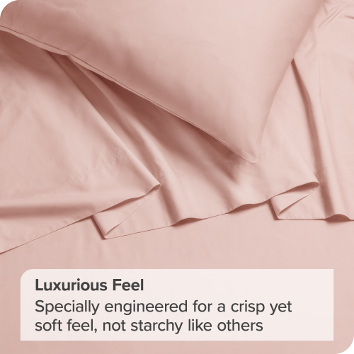 Bare Home 100% Organic Cotton Sheet Set - Crisp Percale Weave - Lightweight & Breathable