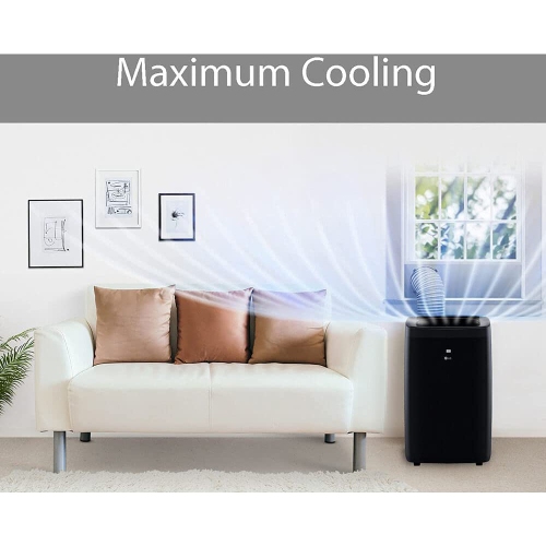 LG 12,000 BTU 115-Volt Portable Air Conditioner Cools 450 Sq Ft with Dehumidifier Function, Wi-Fi Enabled (LP1021BSSM)