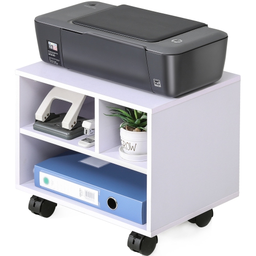 FITUEYES Mobile Printer Stand Under Desk Machine Work Modern File Cabinet Cart with Wheels, PS304005WW
