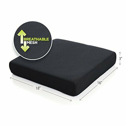Premium Comfortable Memory Foam Seat Cushion W/ Washable Breathable Mesh Cover