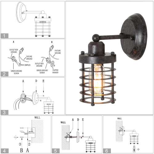 Industrial 1-Light Single Cylinder Indoor Wall Sconce