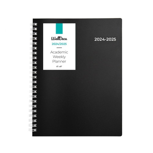 WallDeca 2024-2025 Academic Weekly Planner - Weekly & Monthly Planner, Jul 2024 - Dec 2025 | Flexible Cover, Notes Pages, Twin-Wire Binding