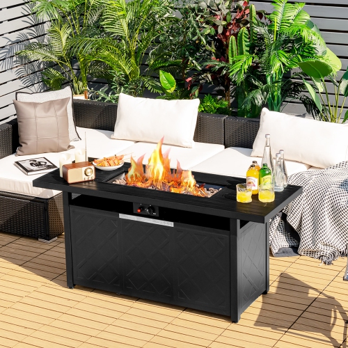 Costway 57" Rectangular Propane Gas Fire Pit 50,000 Btu Heater Outdoor Table