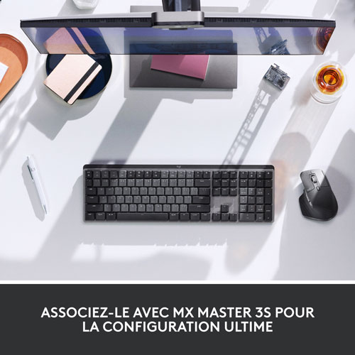 Logitech MX Mechanical Wireless Full-size Backlit Tactile Keyboard - Graphite
