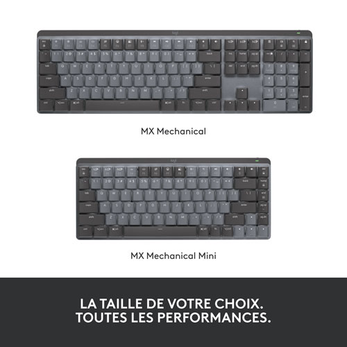 Logitech MX Mechanical Wireless Full-size Backlit Tactile Keyboard - Graphite