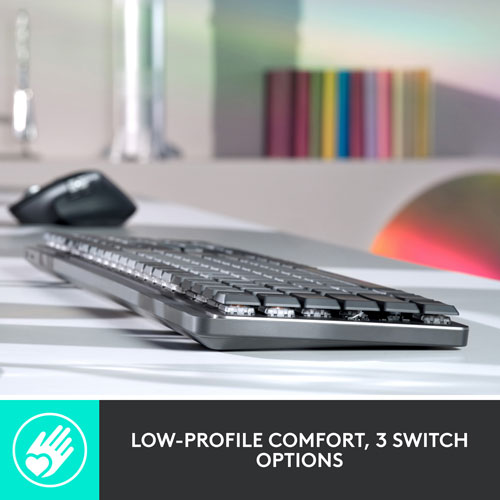 Logitech MX Mechanical Wireless Full-size Backlit Tactile Keyboard - Graphite
