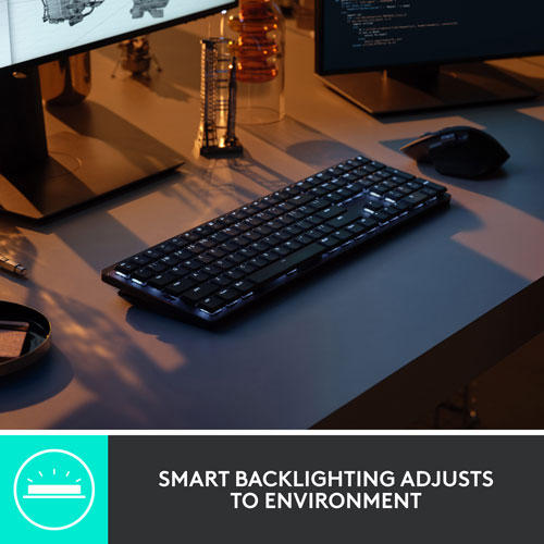 Logitech MX Mechanical Wireless Full-size Backlit Tactile Keyboard - Graphite
