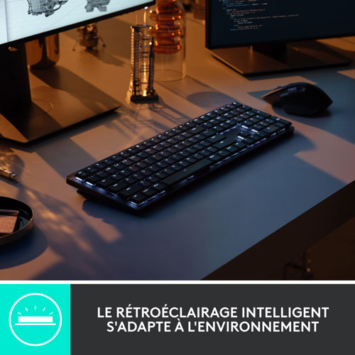 Logitech MX Mechanical Wireless Full-size Backlit Tactile Keyboard - Graphite