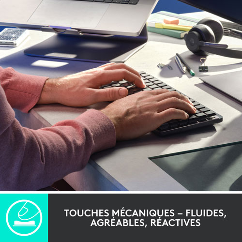 Logitech MX Mechanical Mini Wireless Compact Backlit Tactile Keyboard - Graphite