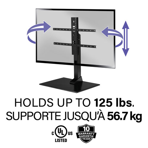 Sanus Systems Table Top TV Stand with 40" - 86" Swivel TV Mount - Black