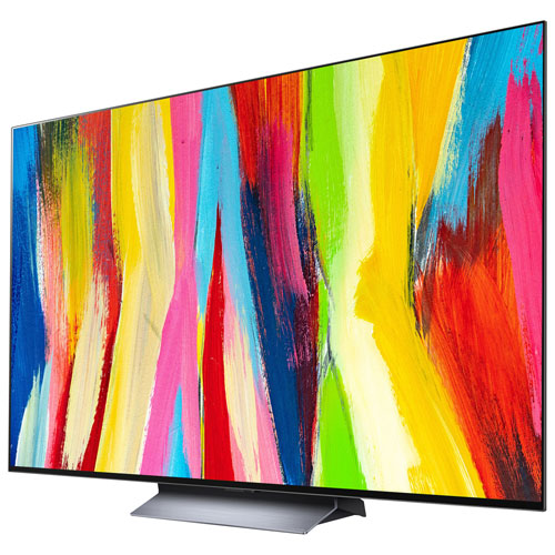 LG 77" 4K UHD HDR OLED webOS Evo ThinQ AI Smart TV (OLED77C2PUA) - 2022 - Dark Titan Silver