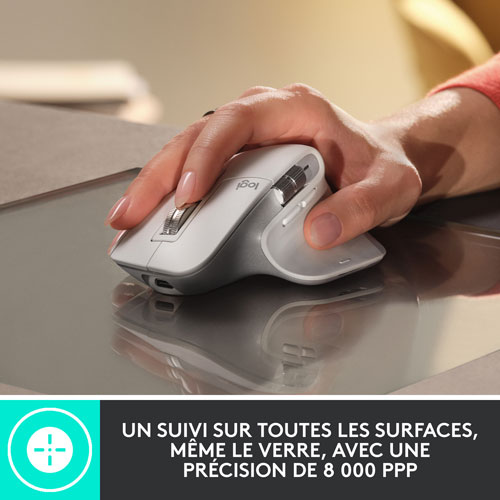 Souris sans fil Darkfield MX Master 3 de Logitech - Gris pâle