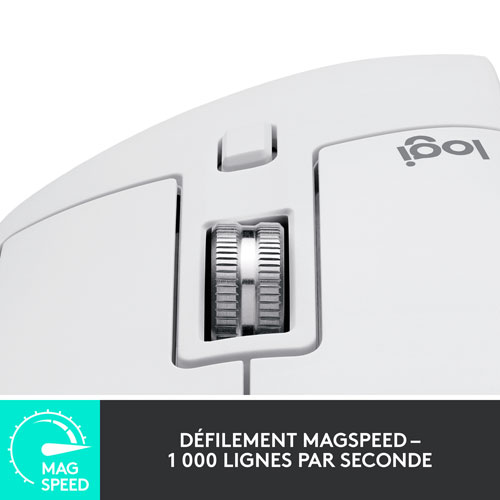Souris sans fil Darkfield MX Master 3 de Logitech - Gris pâle