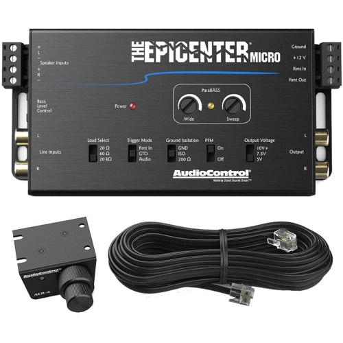 AudioControl – Convertisseur de sortie de ligne et processeur de restauration des basses Epicuter Micro Bass avec télécommande ACR-4 incluse