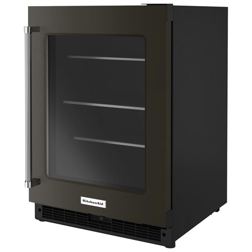 KitchenAid Undercounter 5.2 Cu. Ft. Freestanding Bar Fridge - Black Stainless Steel